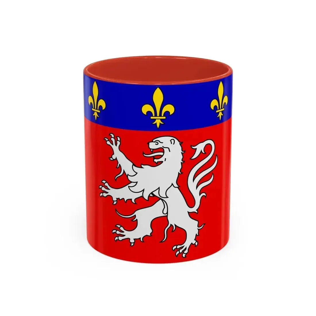 Flag of Grand Lyon France 2 - Accent Coffee Mug 11oz Red - Go Mug Yourself