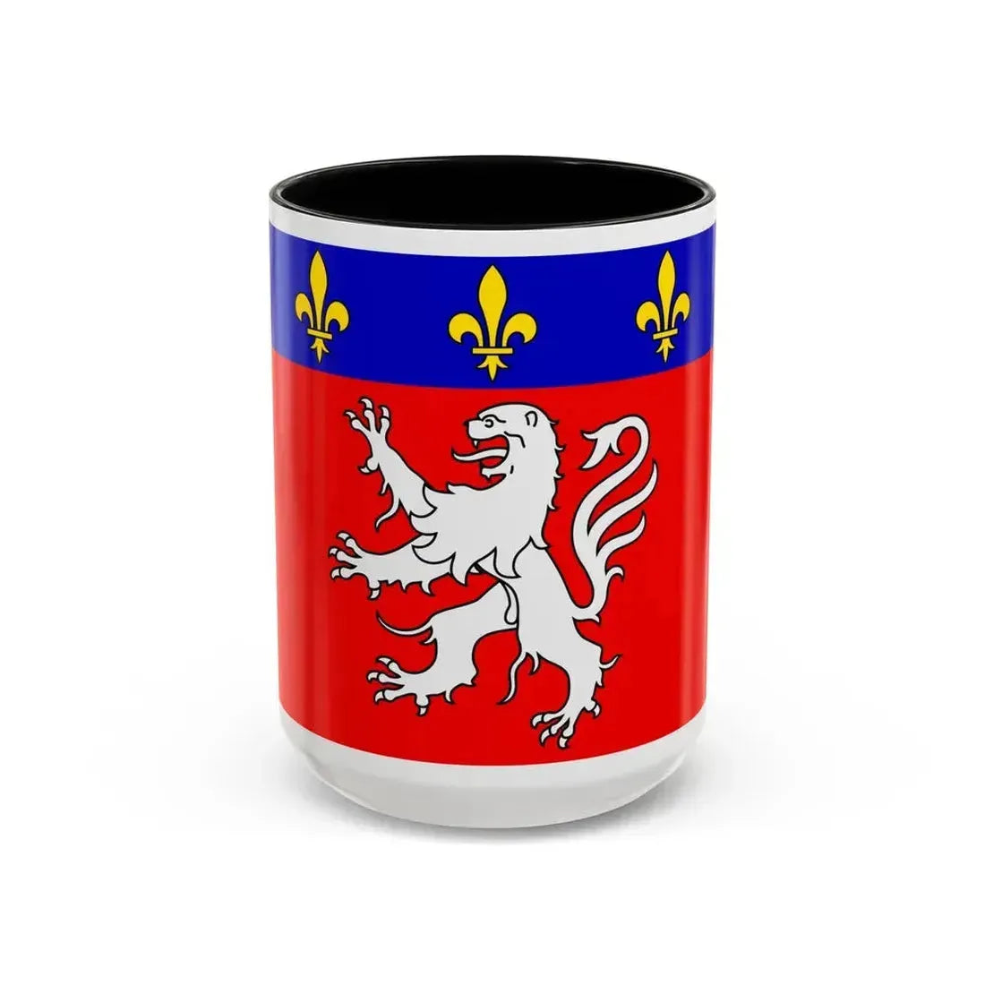Flag of Grand Lyon France 2 - Accent Coffee Mug 15oz Black - Go Mug Yourself