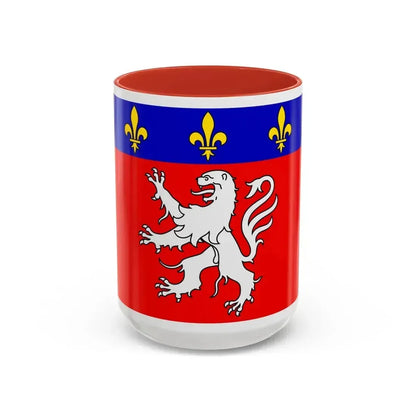 Flag of Grand Lyon France 2 - Accent Coffee Mug 15oz Red - Go Mug Yourself