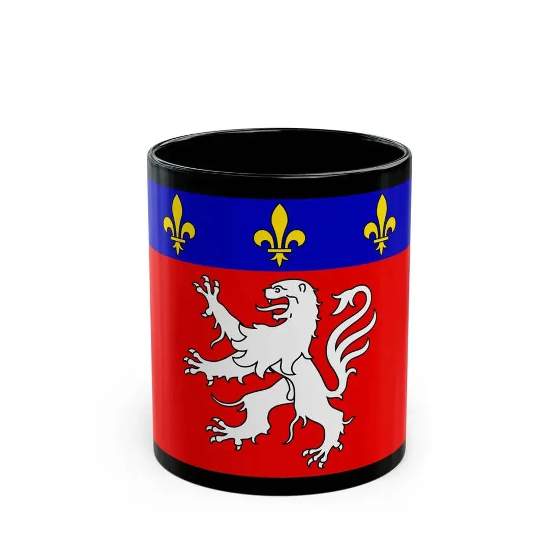 Flag of Grand Lyon France 2 - Black Coffee Mug 11oz - Go Mug Yourself