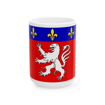 Flag of Grand Lyon France 2 - White Coffee Mug 15oz - Go Mug Yourself
