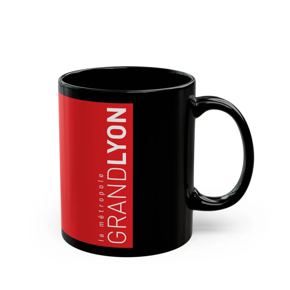 Flag of Grand Lyon France - Black Coffee Mug-Go Mug Yourself