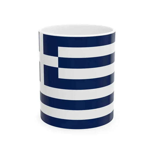 Flag of Greece 1970-1975 3-2 (Greece) White Coffee Mug 11oz - Go Mug Yourself