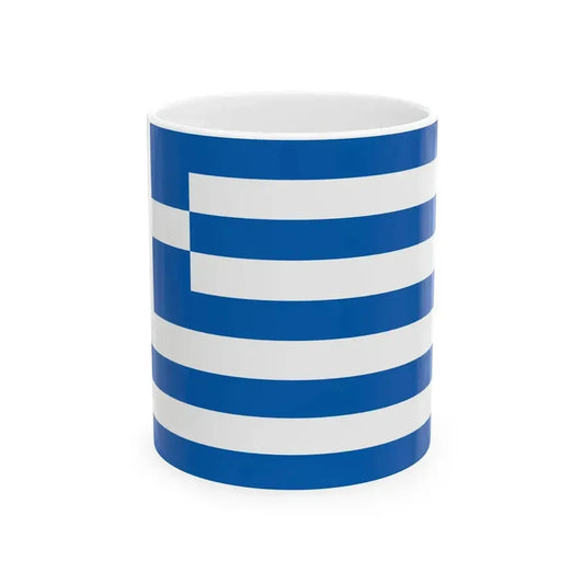 Flag of Greece 7-12 (Greece) White Coffee Mug 11oz - Go Mug Yourself