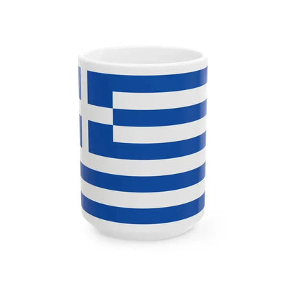 Flag of Greece alternative (Greece) White Coffee Mug 15oz - Go Mug Yourself