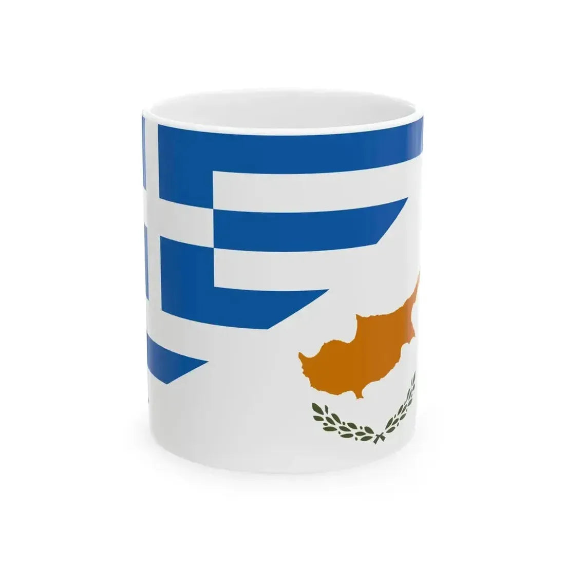 Flag of Greece and Cyprus (Cyprus) White Coffee Mug 11oz - Go Mug Yourself