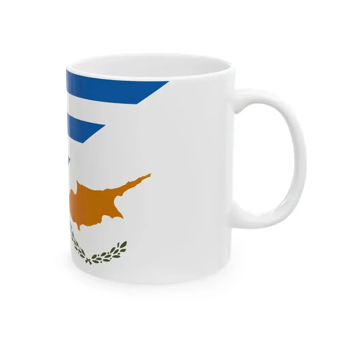 Flag of Greece and Cyprus (Cyprus) White Coffee Mug - Go Mug Yourself