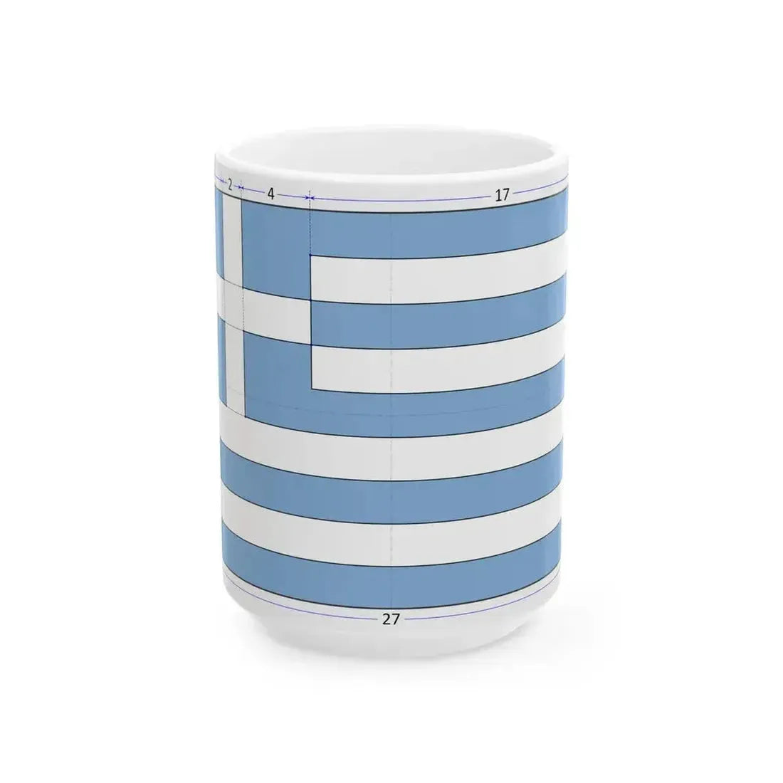 Flag of Greece construction sheet (Greece) White Coffee Mug 15oz - Go Mug Yourself