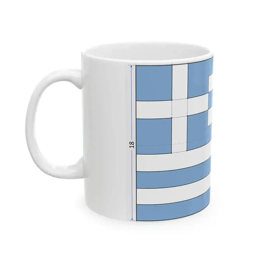 Flag of Greece construction sheet (Greece) White Coffee Mug - Go Mug Yourself