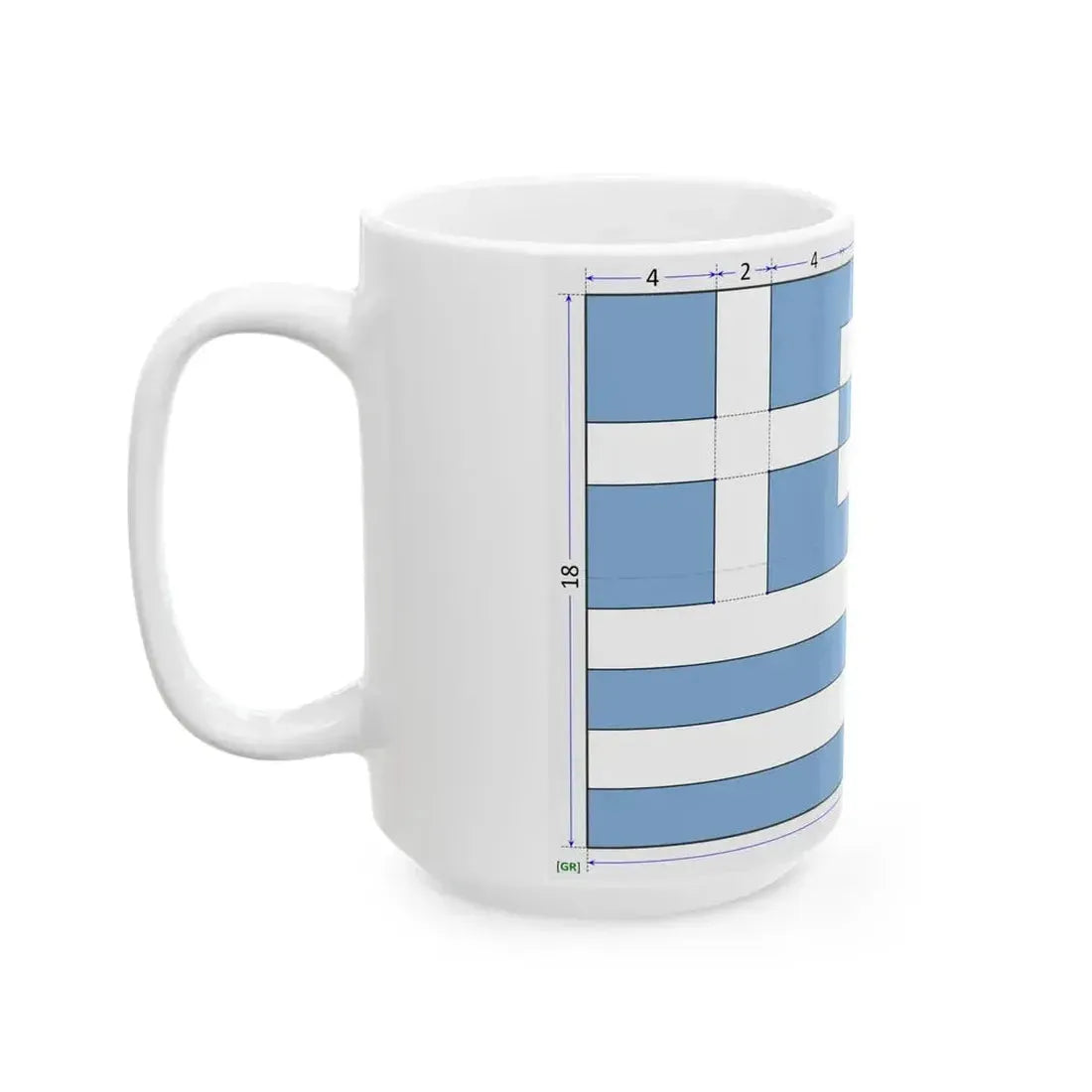 Flag of Greece construction sheet (Greece) White Coffee Mug - Go Mug Yourself