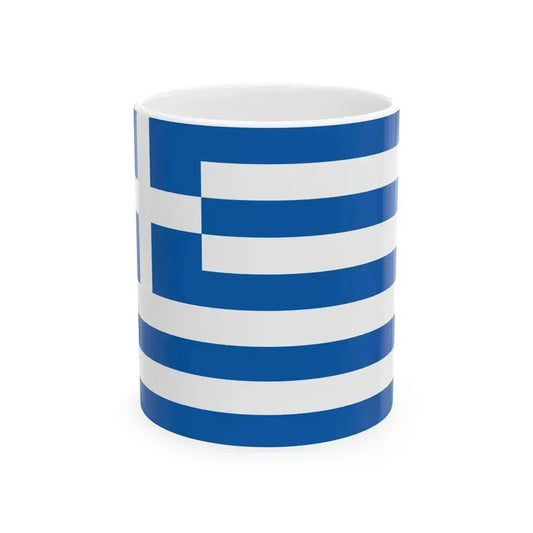 Flag of Greece (Greece) White Coffee Mug 11oz - Go Mug Yourself