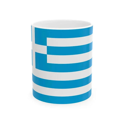 Flag of Greece light colors (Greece) White Coffee Mug 11oz - Go Mug Yourself