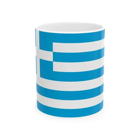 Flag of Greece light colors (Greece) White Coffee Mug 11oz - Go Mug Yourself