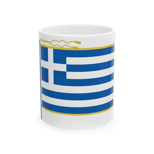Flag of Greece parade (Greece) White Coffee Mug 11oz - Go Mug Yourself