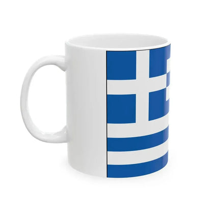 Flag of Greece with border (Greece) White Coffee Mug - Go Mug Yourself