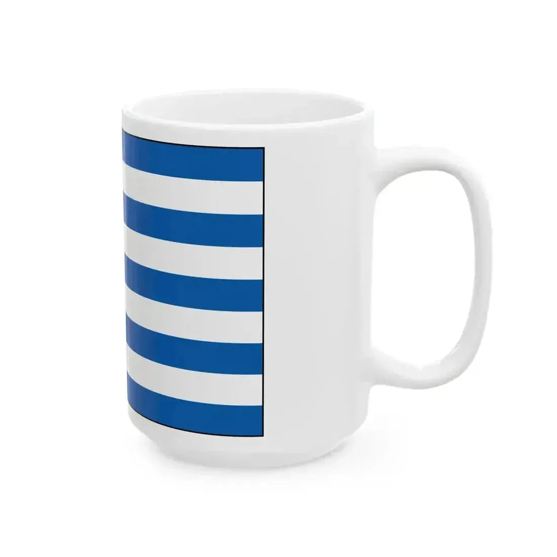 Flag of Greece with border (Greece) White Coffee Mug - Go Mug Yourself