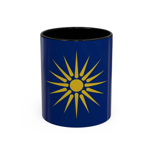 Flag of Greek Macedonia Greece - Accent Coffee Mug 11oz Black - Go Mug Yourself