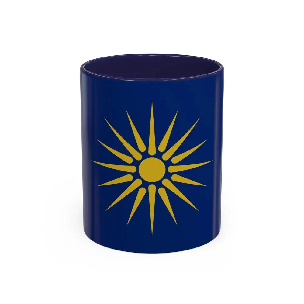 Flag of Greek Macedonia Greece - Accent Coffee Mug 11oz Navy - Go Mug Yourself