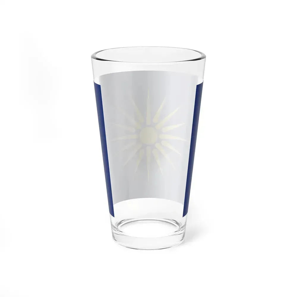 Flag of Greek Macedonia Greece - Pint Glass 16oz - Go Mug Yourself