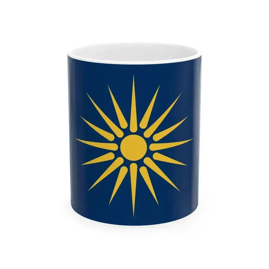 Flag of Greek Macedonia (Greece) White Coffee Mug 11oz - Go Mug Yourself