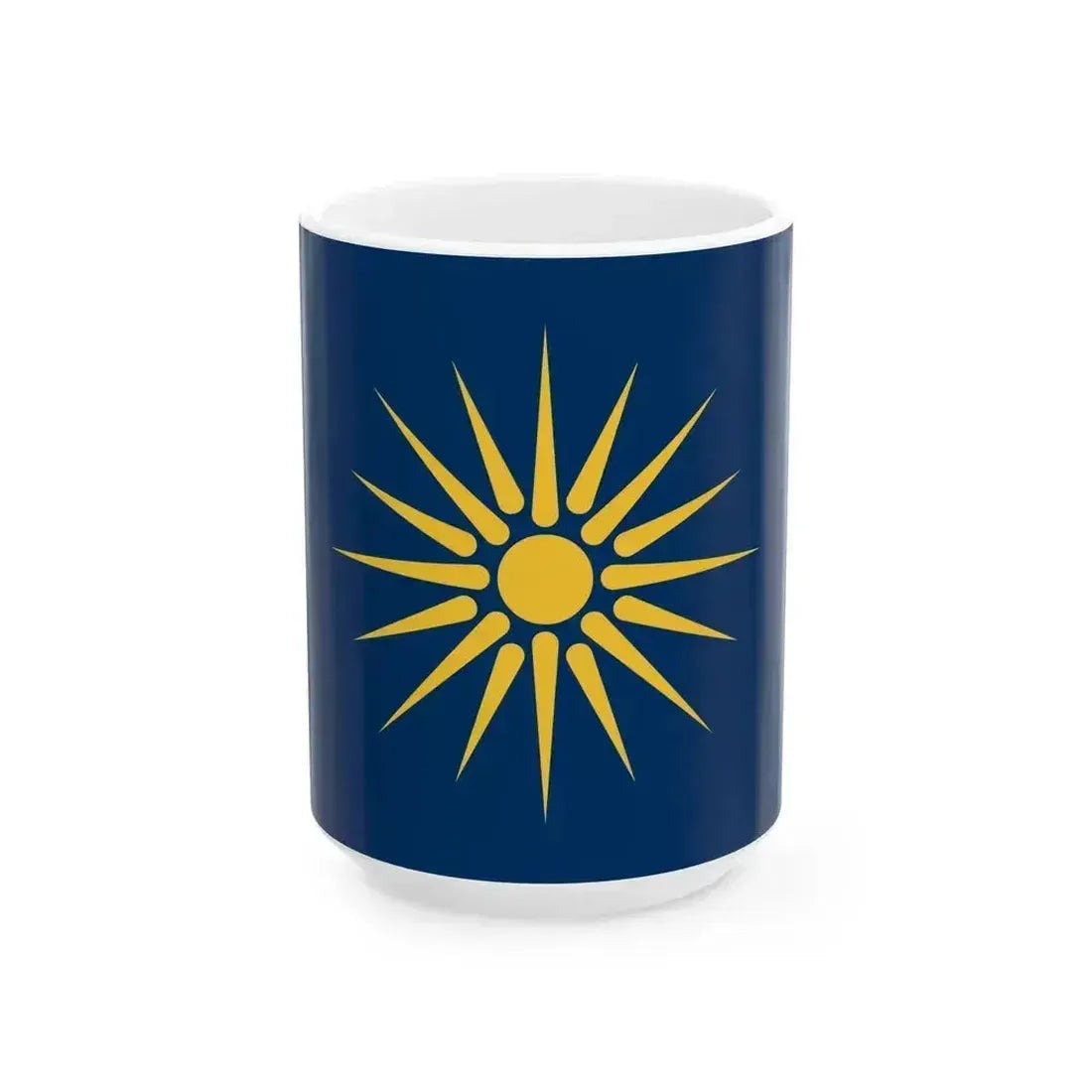 Flag of Greek Macedonia (Greece) White Coffee Mug 15oz - Go Mug Yourself