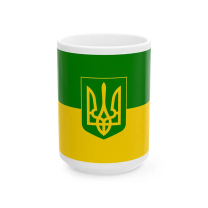 Flag of Green Ukraine 3 (Ukraine) White Coffee Mug 15oz - Go Mug Yourself