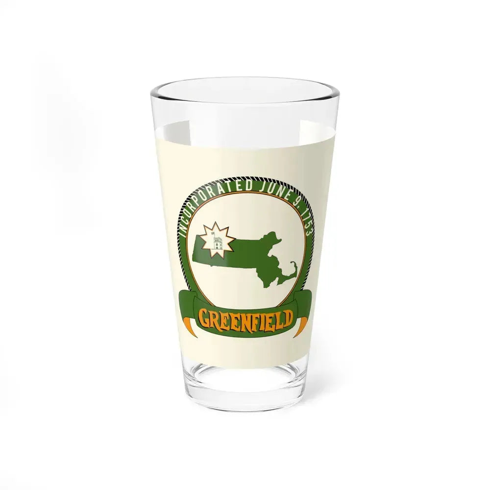Flag of Greenfield, Massachusetts - Pint Glass 16oz 16oz - Go Mug Yourself