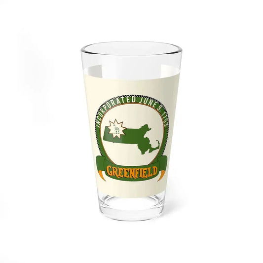 Flag of Greenfield, Massachusetts - Pint Glass 16oz 16oz - Go Mug Yourself