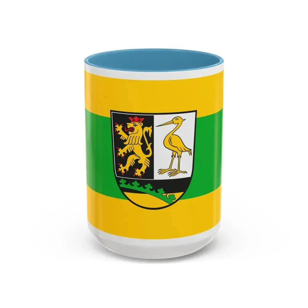 Flag of Greiz Germany - Accent Coffee Mug 15oz Light Blue - Go Mug Yourself