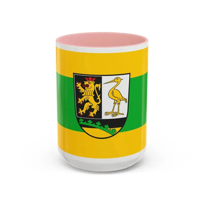 Flag of Greiz Germany - Accent Coffee Mug 15oz Pink - Go Mug Yourself