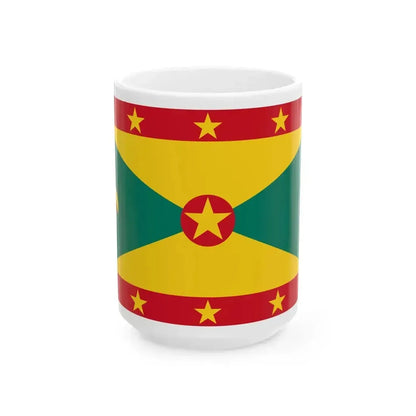 Flag of Grenada 16-9 (Grenada) White Coffee Mug 15oz - Go Mug Yourself
