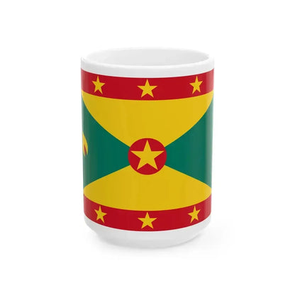 Flag of Grenada 3-2 (Grenada) White Coffee Mug 15oz - Go Mug Yourself