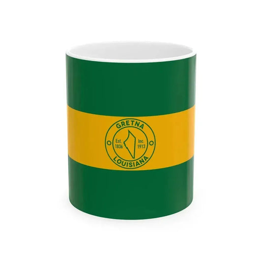 Flag of Gretna Louisiana (United States) White Coffee Mug 11oz - Go Mug Yourself