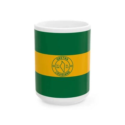 Flag of Gretna Louisiana (United States) White Coffee Mug 15oz - Go Mug Yourself