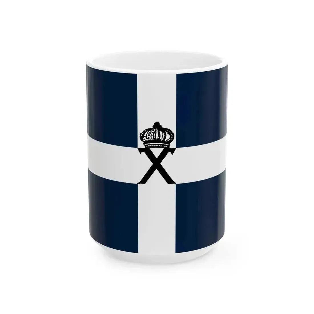 Flag of Grivas Organization X updated (Greece) White Coffee Mug 15oz - Go Mug Yourself