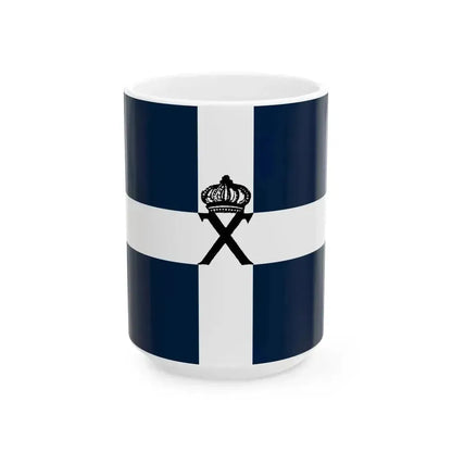 Flag of Grivas Organization X updated (Greece) White Coffee Mug 15oz - Go Mug Yourself