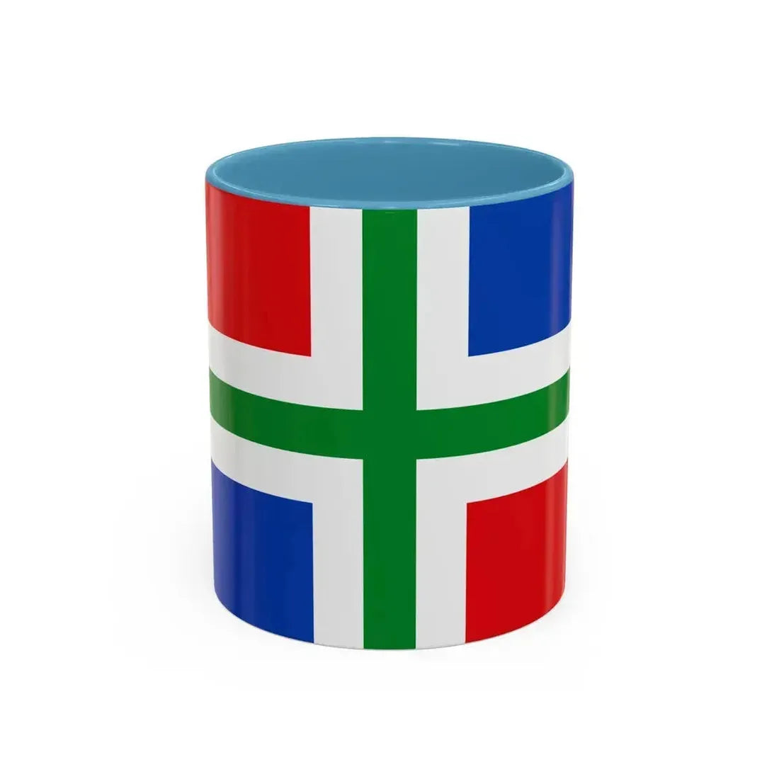 Flag of Groningen Netherlands - Accent Coffee Mug 11oz Light Blue - Go Mug Yourself