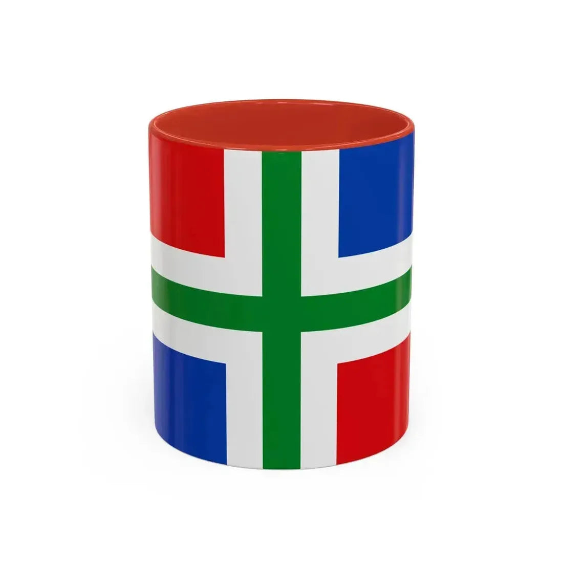 Flag of Groningen Netherlands - Accent Coffee Mug 11oz Red - Go Mug Yourself