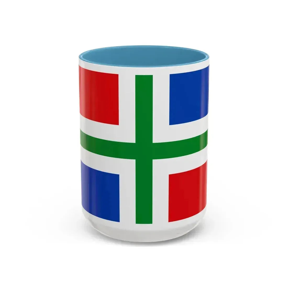 Flag of Groningen Netherlands - Accent Coffee Mug 15oz Light Blue - Go Mug Yourself