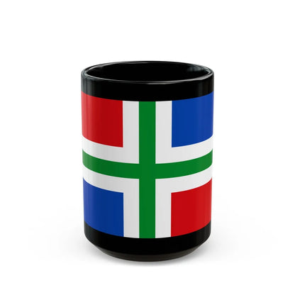 Flag of Groningen Netherlands - Black Coffee Mug-15oz-Go Mug Yourself