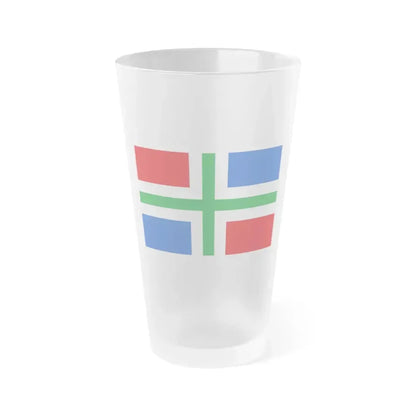 Flag of Groningen Netherlands - Frosted Pint Glass 16oz 16oz Frosted - Go Mug Yourself
