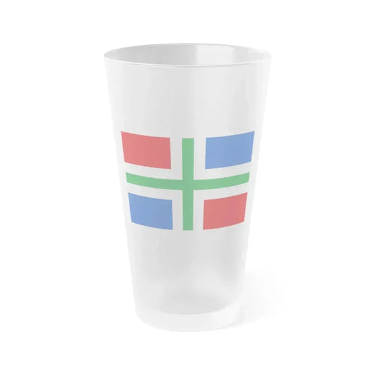 Flag of Groningen Netherlands - Frosted Pint Glass 16oz 16oz Frosted - Go Mug Yourself
