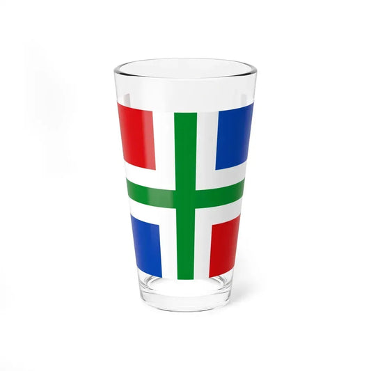 Flag of Groningen Netherlands - Pint Glass 16oz 16oz - Go Mug Yourself