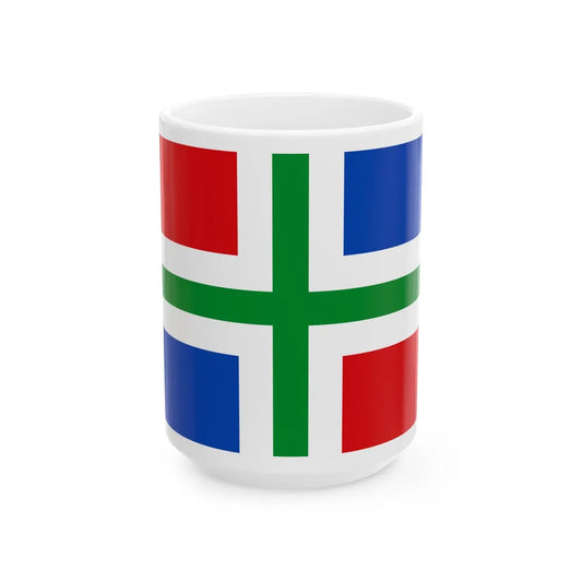 Flag of Groningen Netherlands - White Coffee Mug-15oz-Go Mug Yourself