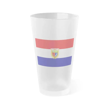 Flag of Guaranda Ecuador - Frosted Pint Glass 16oz 16oz Frosted - Go Mug Yourself