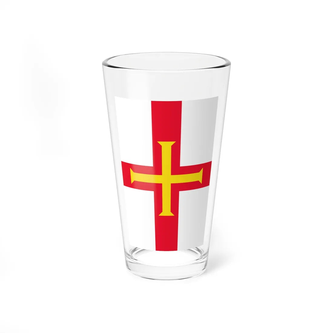 Flag of Guernsey vertical (United Kingdom) Pint Glass 16oz 16oz - Go Mug Yourself