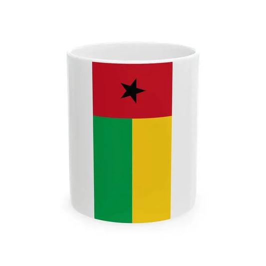 Flag of Guinea-Bissau vertical (Guinea) White Coffee Mug 11oz - Go Mug Yourself