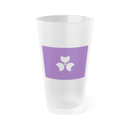 Flag of Gunma Prefecture Japan - Frosted Pint Glass 16oz 16oz Frosted - Go Mug Yourself