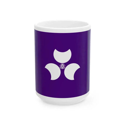 Flag of Gunma Prefecture Japan - White Coffee Mug 15oz - Go Mug Yourself