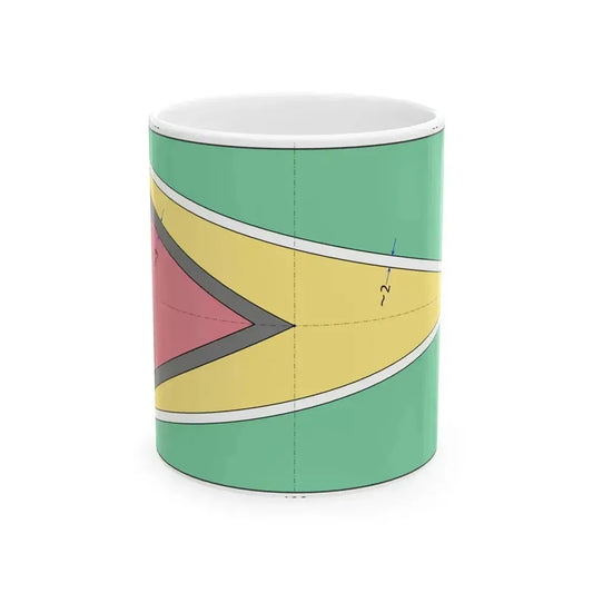 Flag of Guyana 1-2 construction sheet (Guyana) White Coffee Mug 11oz - Go Mug Yourself